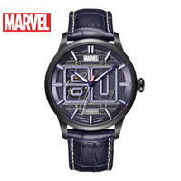 漫威(MARVEL)联名80周年纪念日全自动机械手表男士超薄潮流复古时尚腕表紫皮带 M-6023BLL