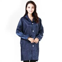 久臻 91015防静电大褂衣净化服洁净服无尘服 防静电工作防尘服 藏青色 XL