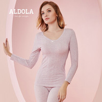 雅黛俪保暖内衣秋衣秋裤女蝴蝶结甜美舒适薄款打底塑身美体套装DYS91912 浅紫 M-XL