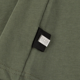 GCDS  男士军绿色棉质后背印花图案T恤 SS19M020055 18 L