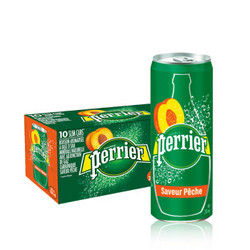 perrier 巴黎水 法国原装进口 Perrier巴黎水桃子味气泡水 天然矿泉水 250ml*30罐整箱装