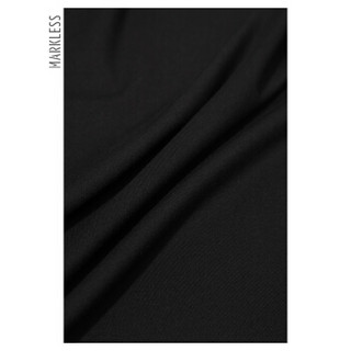 MARKLESS 短袖T恤男纯色修身圆领打底衫青年短袖休闲T恤TXA5630M6黑色-长袖 190/104（XXXL）