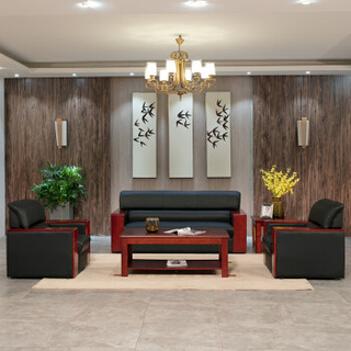 ZHONGWEI 中伟 办公家具办公沙发商务办公接待会客沙发3+1+1+大茶几
