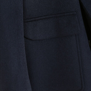 高梵 毛呢大衣男长款时尚简约纯色翻领厚款大衣外套 G219MN3035 藏青 XL