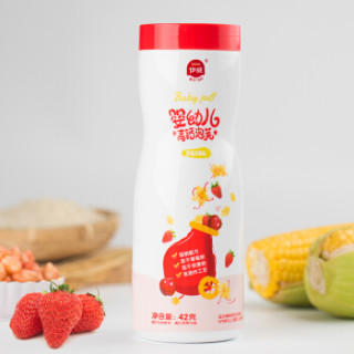 伊威(eastwes)不添加蔗糖和食盐零食儿童星星泡芙饼干42g 草莓苹果味