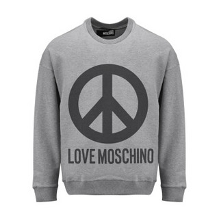 LOVE MOSCHINO 莫斯奇诺 灰色套头logo标长袖运动衫 M 6 470 39 E 2090 B733 L 男款