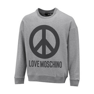 LOVE MOSCHINO 莫斯奇诺 灰色套头logo标长袖运动衫 M 6 470 39 E 2090 B733 L 男款