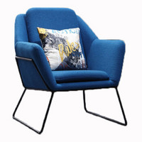 百思宜 A049现代时尚美式单人休闲椅北欧布艺沙发椅创意设计师椅子咖啡厅椅