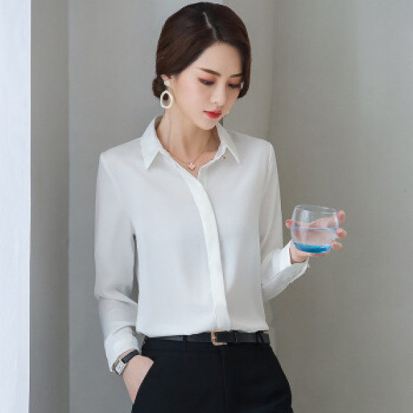 商品audde 2020春季新款女装新品职业衬衫女时尚打底雪纺衬衣ol女式