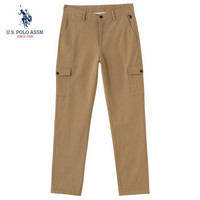 U.S. POLO ASSN. 工装裤男士秋季休闲裤纯棉2019新款潮流时尚裤子5193222011 卡其色 38