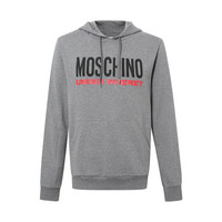 MOSCHINO UNDERWEAR 莫斯奇诺 男士灰色标志字母印花棉质连帽长袖卫衣 1 A1702 8126 0506 L码