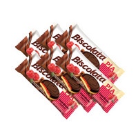 Biscolata Pia 树梅口味巧克力涂层蛋糕25g*6 巧克力夹心派网红休闲零食土耳其进口 办公室小吃