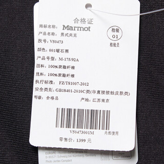  marmot/土拨鼠新款运动户外防风吸湿排汗舒适抓绒男士皮肤衣神衣 曜石黑S