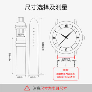 CHIMAERA手工表带 男女通用表带19mm 适用天梭浪琴美度万国西铁城欧米茄表带 CHB19-03-CBK110