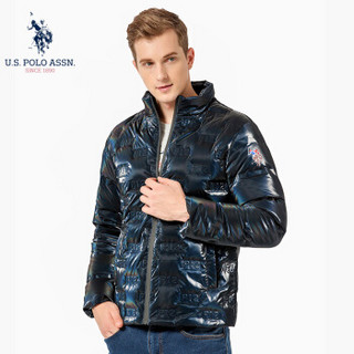 U.S. POLO ASSN.羽绒服男2019秋冬新款男装韩版鸭绒立领外套男上衣潮男装 6194117165 深蓝 3XL