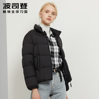 波司登羽绒服女2019新款立领短款秋冬时尚潮流保暖外套 黑色8056 B90131060