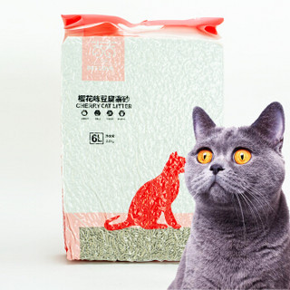 吉吉 Gigi 樱花味豆腐猫砂 无尘除味结团非膨润土豆腐猫砂6L