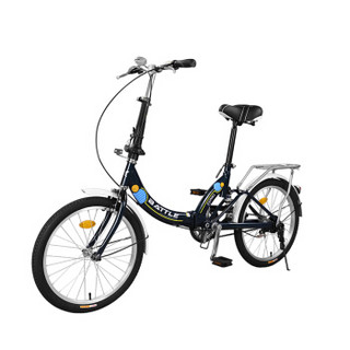 邦德·富士达 20寸单速折叠自行车男女单车正新轮胎铝合金车圈男女式成人学生代步通勤城市单车 绿黄色