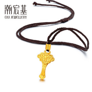 潮宏基 CHJ JEWELLERY 古法-吉如意 足金黄金吊坠女款 计价 XQG30002924 约5g