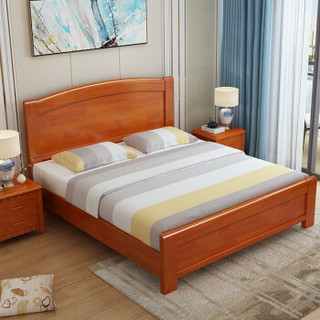 尊禾 实木床 中式主卧双人床1.5米1.8m床现代简约卧室家具