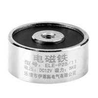 伊莱科（ELECALL） 直流电磁铁吸盘 微型小型圆形强力电吸盘磁铁吸力5Kg P25/11 DC12V