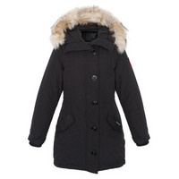 CANADA GOOSE 女士黑色Rossclair派克大衣中长款羽绒服 2580LA 61  M