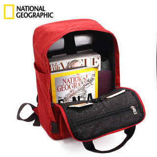 国家地理National Geographic情侣背包电脑包 红色（米白带）