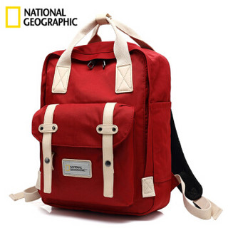 国家地理National Geographic情侣背包电脑包 红色（米白带）