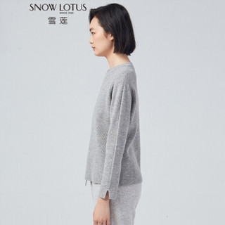 雪莲 SNOW LOTUS秋冬山羊绒简约圆领女套头衫针织衫羊绒衫 798024 Q6D4 100