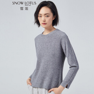 雪莲 SNOW LOTUS秋冬山羊绒简约圆领女套头衫针织衫羊绒衫 798024 Q6D4 100