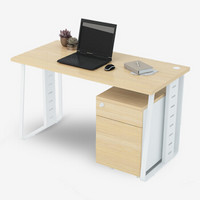 好事达易美 职员办公桌 1.2米单人工位D款白色+浅木纹色DBM01