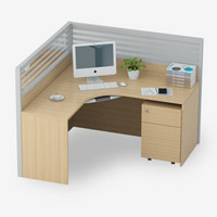 好事达易美定制屏风工位 员工卡位办公桌1.5*1.5款单人位木纹色MW003