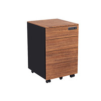 洛克菲勒  办公柜移动文件柜三抽屉挂捞柜活动柜金莲木三抽密码锁