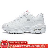 斯凯奇（Skechers）男女同款时尚厚底增高经典熊猫老爹绑带运动休闲鞋 2250-WML 白色 35