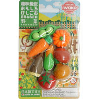 IWAKO 日本进口橡皮擦 儿童卡通可爱可拼装趣味橡皮创意文具拼接玩具西式点心卡装 ER-BRI023 蔬菜