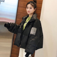 莉夏乐 棉服女短裤冬季2019新品韩版女装厚棉衣外套女棉袄潮ins宽松面包服 WLPNZBK1102 黑色 S