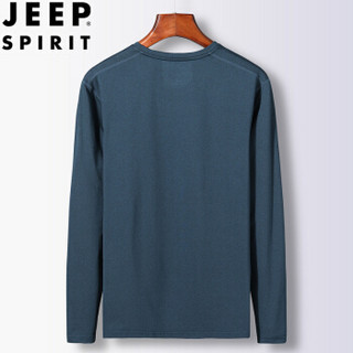 吉普 JEEP 夏季短袖跑步服2019新品上衣篮球训练健身服宽松吸汗透气速干衣SJP8905 蓝色 5XL/195