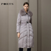 PORTS宝姿秋冬新款女装连帽加厚长款保暖羽绒服大衣YLV9U301ZZN00 BLACK 1 S