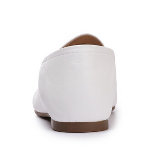 MICHAEL KORS 迈克·科尔斯 MK女鞋 CHARLTON系列 女士亮白色皮革平底皮鞋 40S9CHFP3L BRIGHT WHT 7.5M