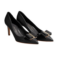 Salvatore Ferragamo 菲拉格慕 经典款女士黑色羊皮革高跟鞋 0704655_1D _ 85