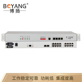 博扬（BOYANG）BY-16E1-4E PCM电话语音复用设备 E1转16路电话+4路以太网 机架式 双电源