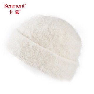 卡蒙 （Kenmont） km-9307 兔毛毛线帽女可爱护耳帽休闲百搭保暖套头帽针织绒线帽 白色 均码58cm