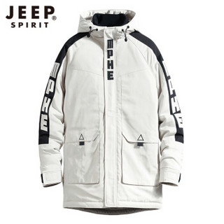 吉普 JEEP 棉衣男士冬季新款时尚连帽大口袋工装棉衣外套 DM991 卡其 4XL