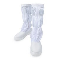 谋福 182无尘鞋长筒洁净鞋车间白色高筒靴加厚软底男女防尘鞋防静电工作鞋(PVC长筒白色条纹42码 )