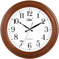 康巴丝（Compas）实木挂钟 16英寸欧式时钟复古静音客厅钟表挂墙 办公室石英钟 1880实木圆形