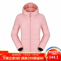 骆驼户外(CAMEL)户外羽绒服情侣 秋冬防风保暖休闲连帽鸭绒外套女 A9W1YN108 珊瑚粉 S