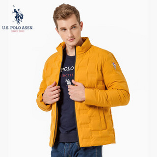 U.S. POLO ASSN.羽绒服男2019年秋冬新品立领加厚休闲防风中青年保暖鸭绒外套男装上衣 6194117164 黄色 3XL