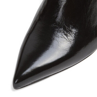 STUART WEITZMAN 斯图尔特·韦茨曼 SW 女士MIRA 75系列黑色羊皮高跟鞋 MIRA 75 BLACK GLEAMING TRIPON 38.5