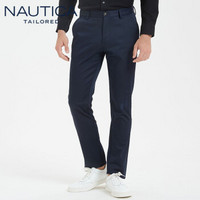 诺帝卡 NAUTICA 2019秋冬新款刺绣直筒西裤男士商务休闲长裤子纯色经典 NXK96271 藏青 36(180/92B)