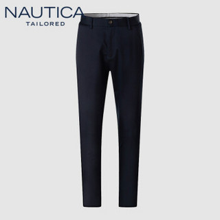 诺帝卡 NAUTICA 2019秋冬新款刺绣直筒西裤男士商务休闲长裤子纯色经典 NXK96271 藏青 36(180/92B)